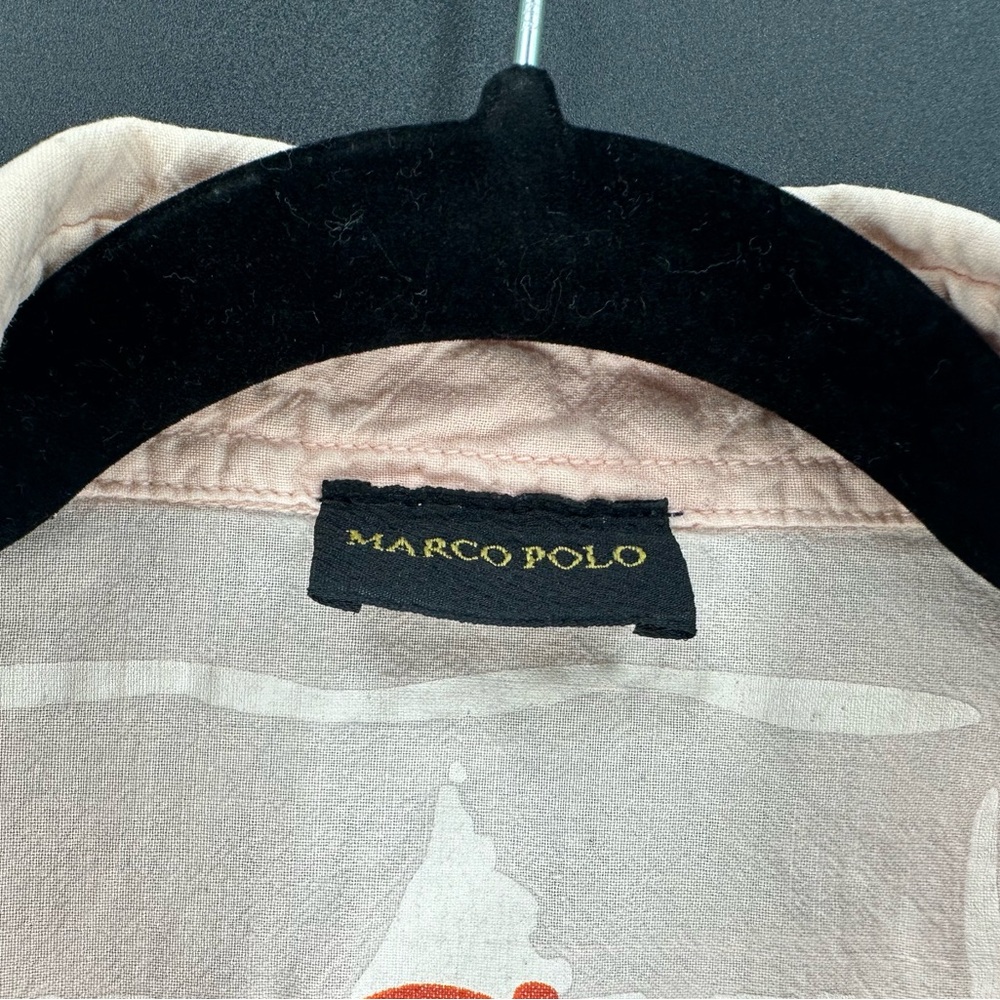 Men’s Long Sleeve Marco Polo Shirt Size L but fits like a M in Peach Color - Picture 3 of 7